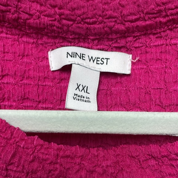 Nine West Women's XXL Sleeveless Puckered Textured Dark Pink Tank Top - Picture 2 of 7